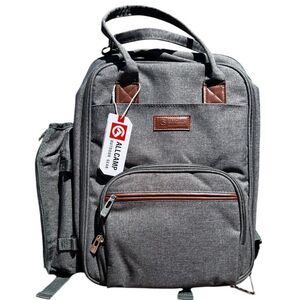 NWT! ALLCAMP Gray Outdoor Picnic Backpack for 2 People